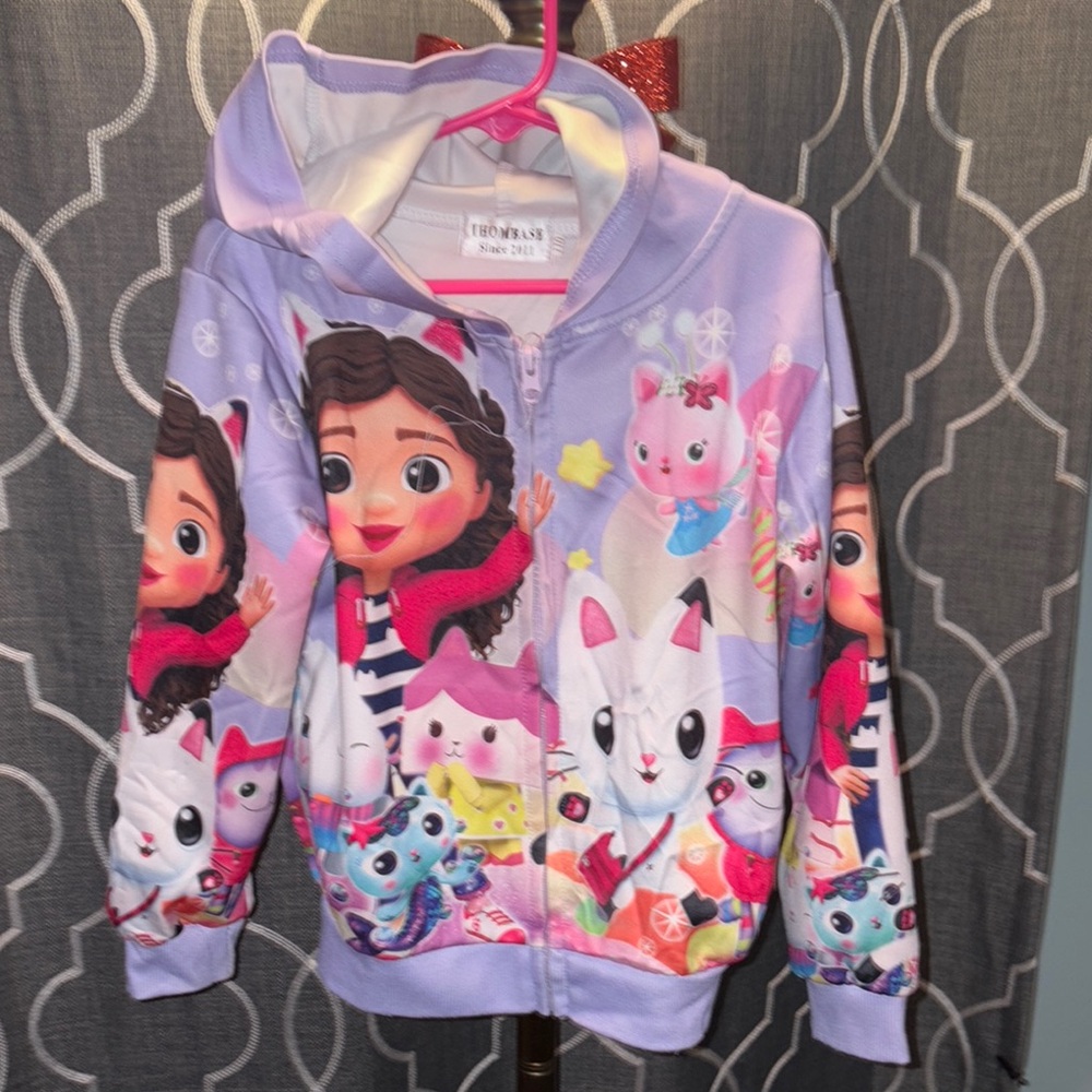 Purple and Pink Cartoon Character Hoodie
